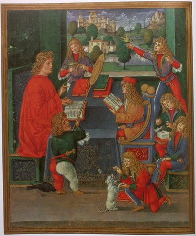 Massimiliano Sforza as a Pupil with His Teacher Gian Antonio Secco by Giovanni Pietro da Birago